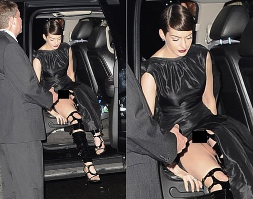 Anne Hathaway Upskirt No Panties - Celebrity wardrobe malfunctions? list